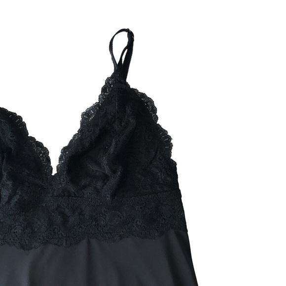 LA VIE EN ROSE BLACK LACE OVERLAY NIGHTIE SLIP-ON LINGERIE SIZE S - Picture 8 of 14